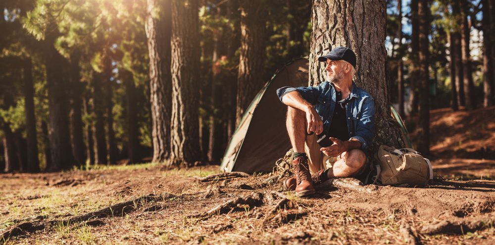 A man enjoying nature