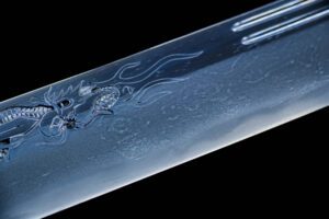 A dragon pattern on a sword.