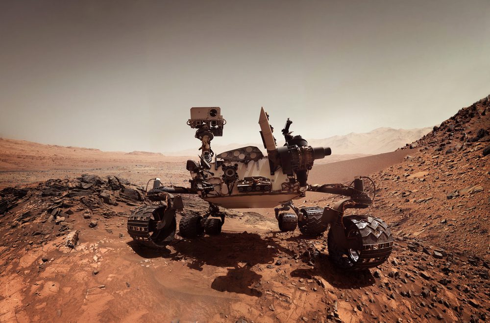 A rover on Mars