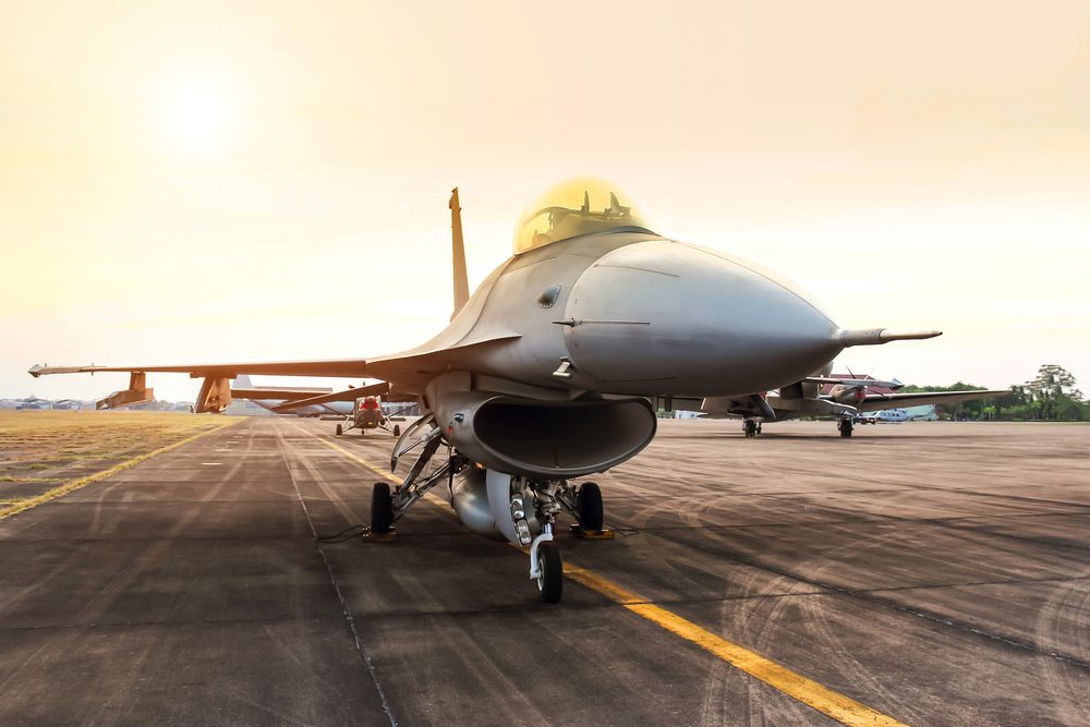 A sonic jet at sunset