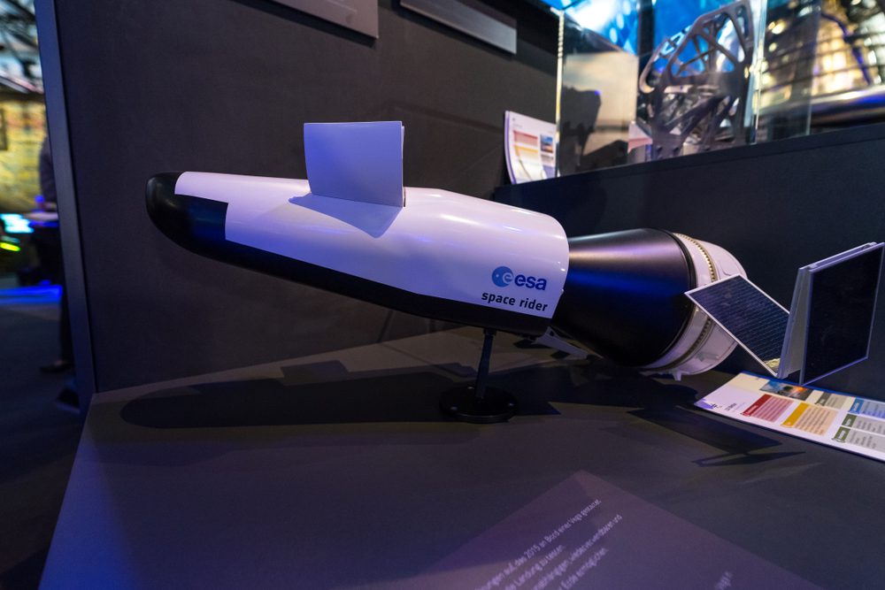 A mockup of a space plane.
