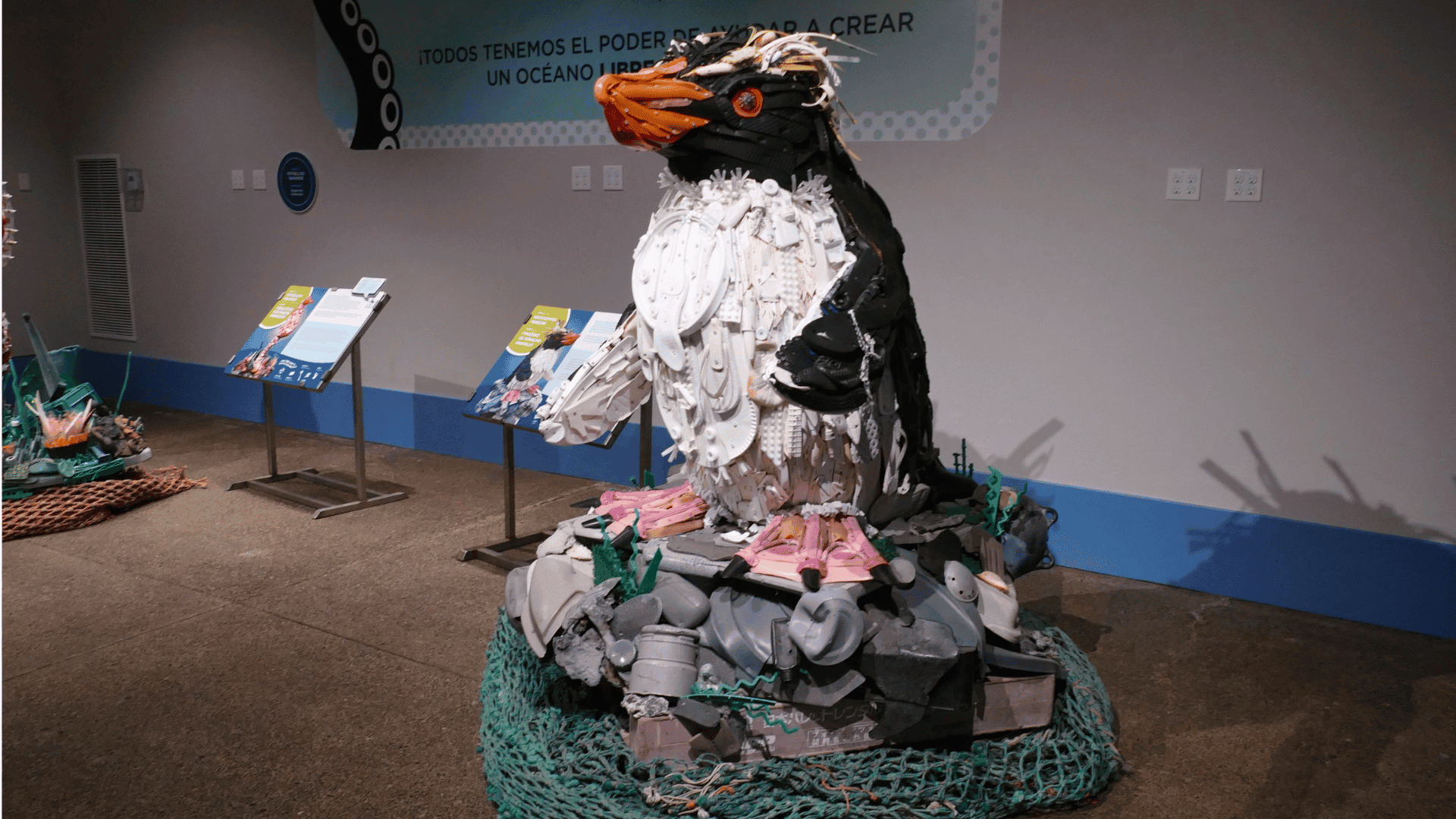 recycled materials for art penguin