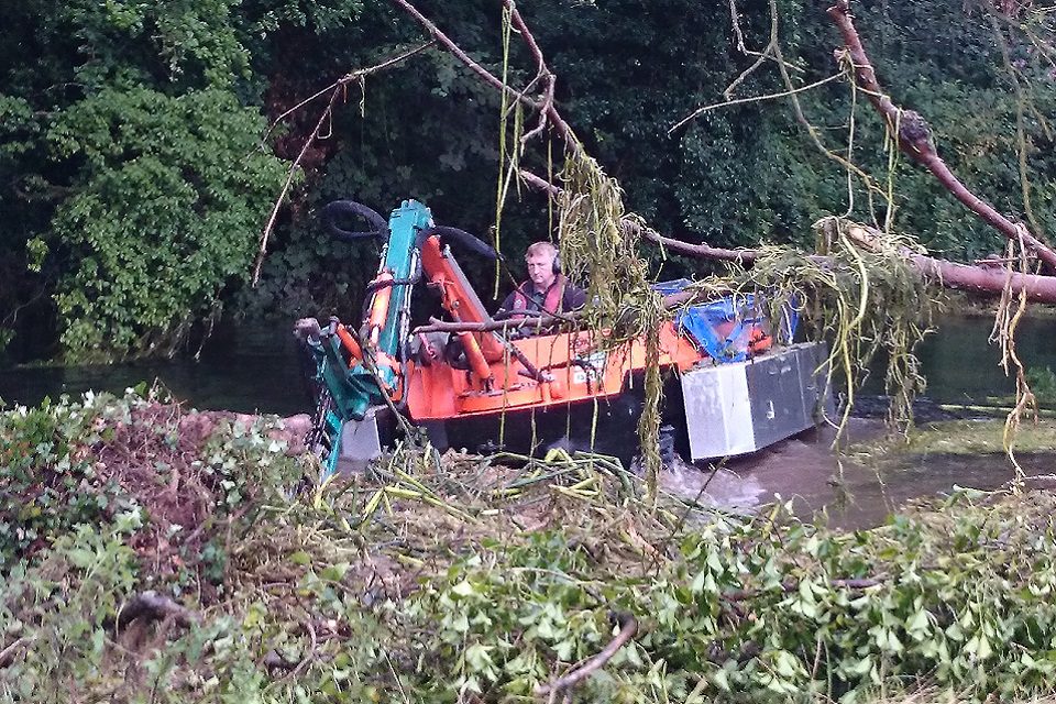The debris-removing boat