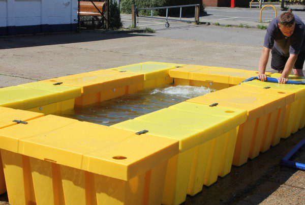 A group of yellow FloodBlocks