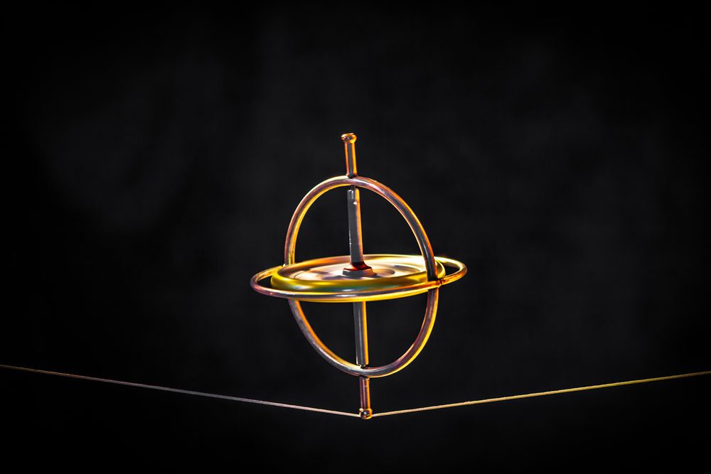A gyroscope on a wire