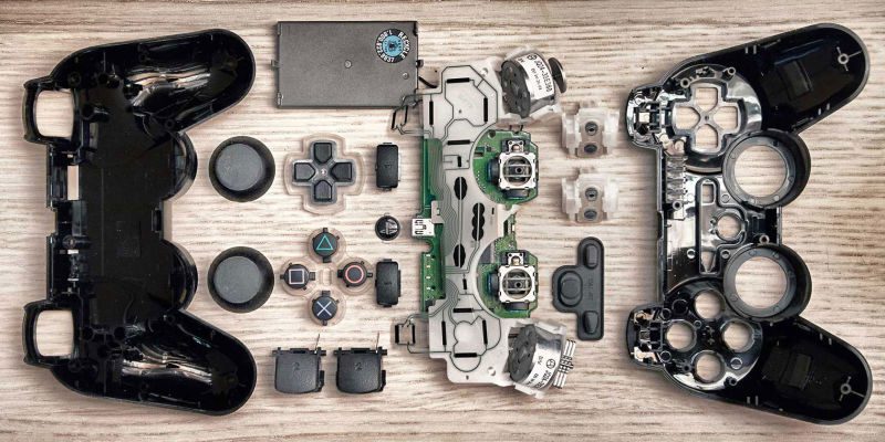 The inside of a PlayStation controller