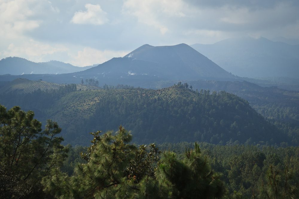 Paricutin volcano in the distance