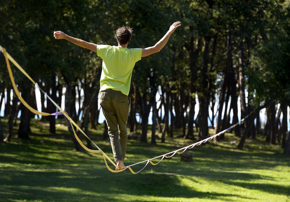 Slacklining in the park