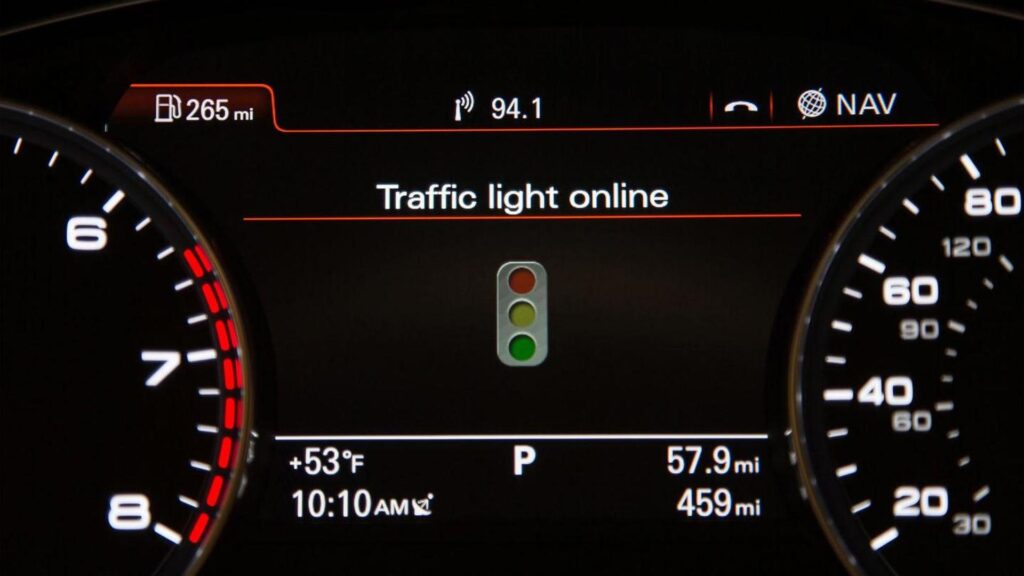 Prototype of the Audi Green Light Technology display.