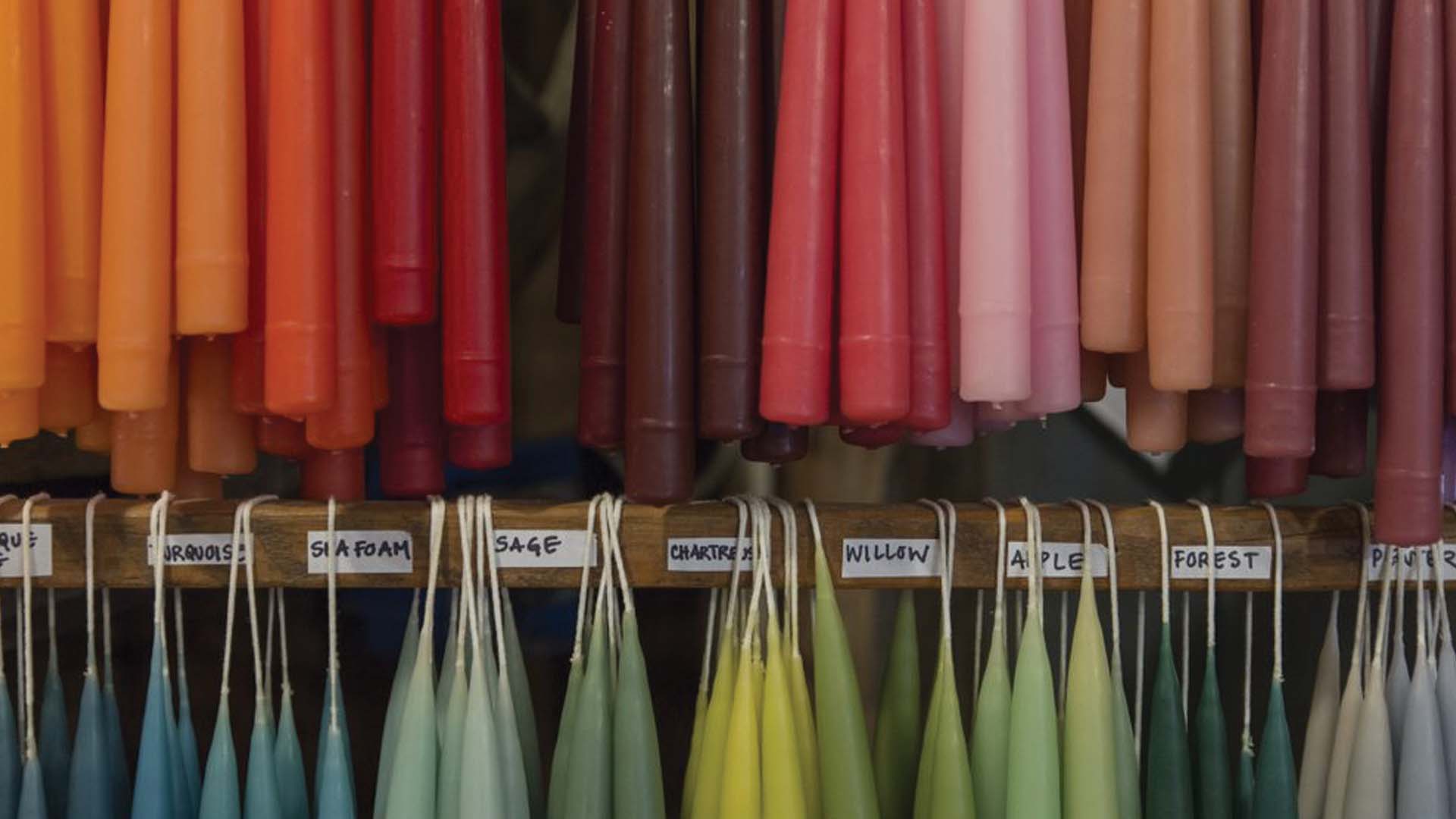 Colorful taper candles