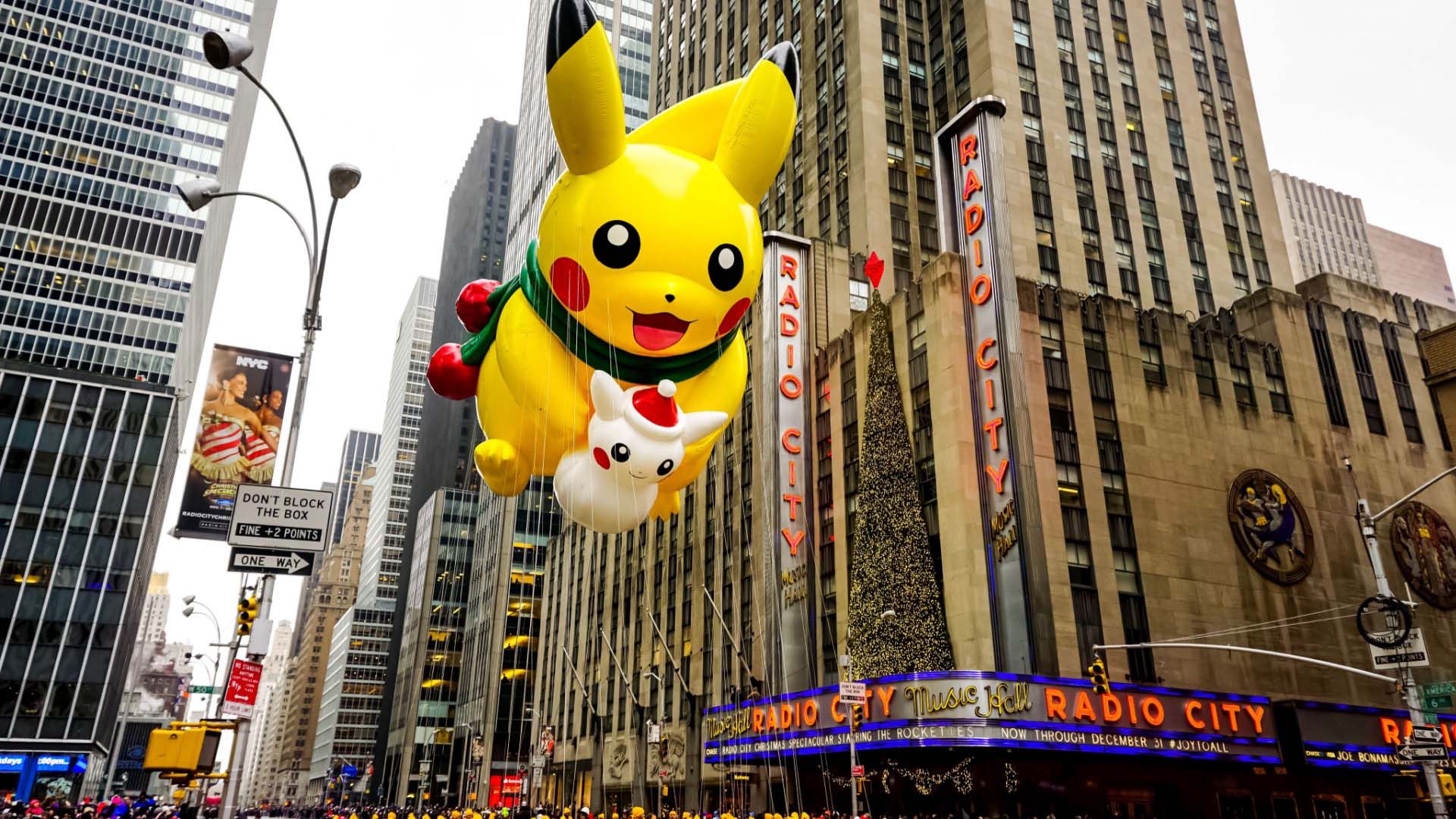 Pikachu balloon in the Macy's Parade