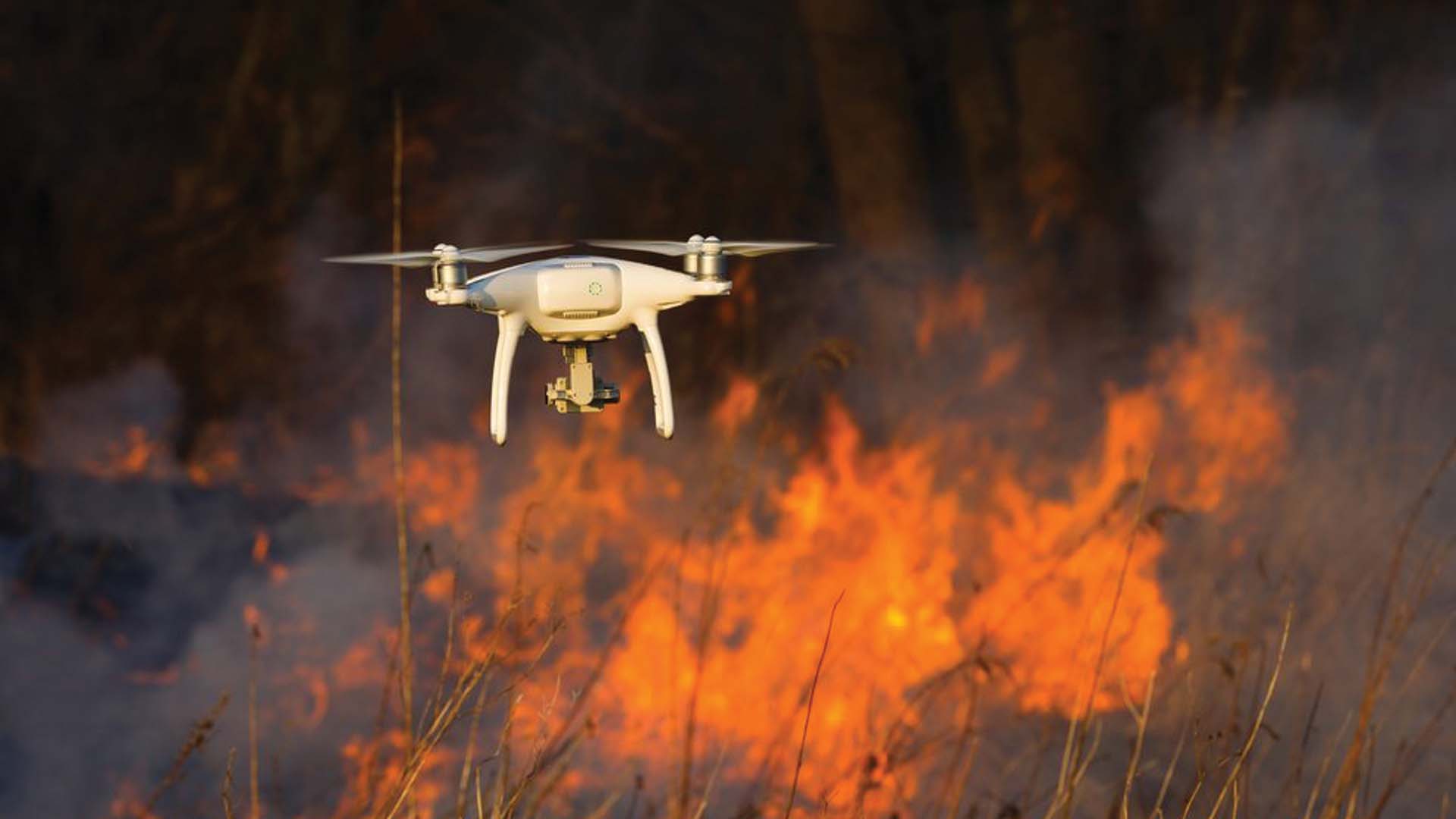 drone fighting wildfire