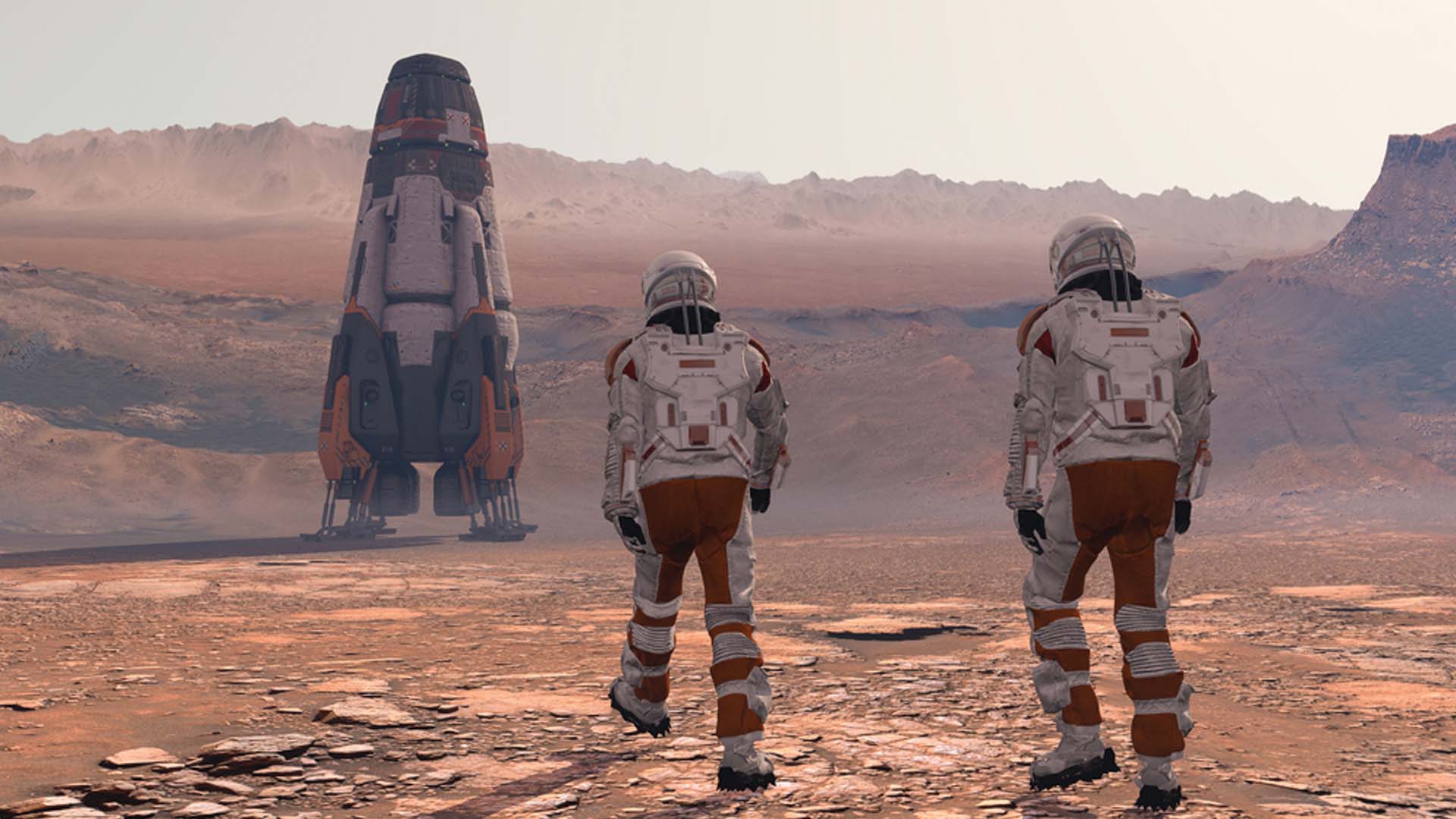 3D Rendering of Astronauts on Mars