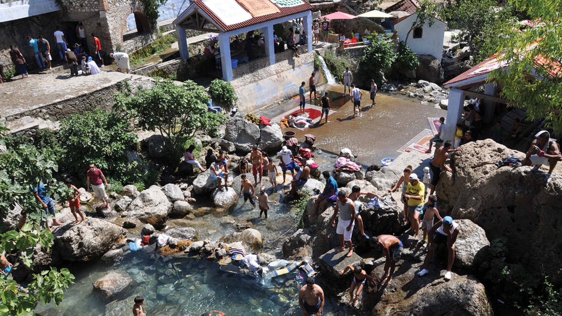 Laundry at Ras el Maa waterfall, Morocco