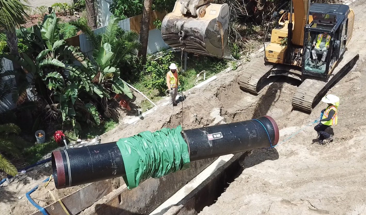 ductile iron pipe installed in delray beach, florida