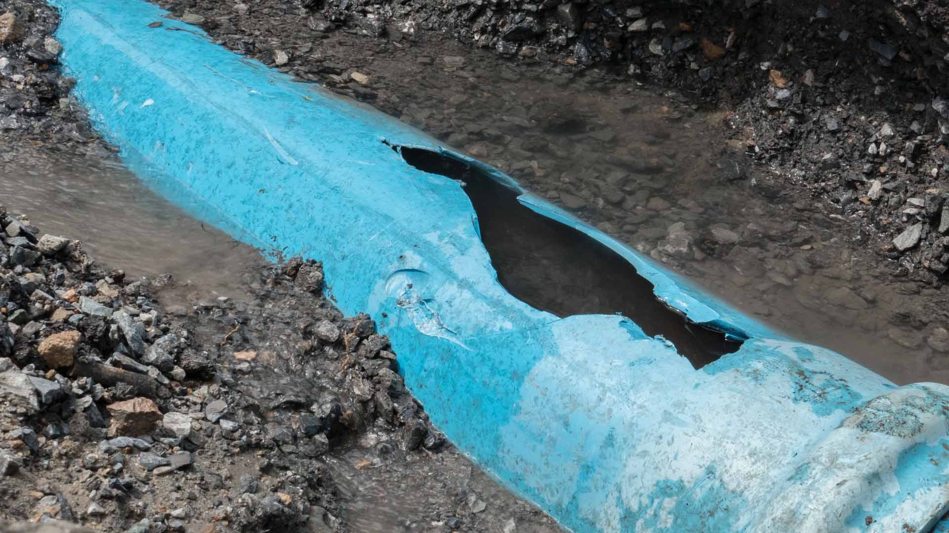 Cracked PVC pipe in Prescott, Arizona