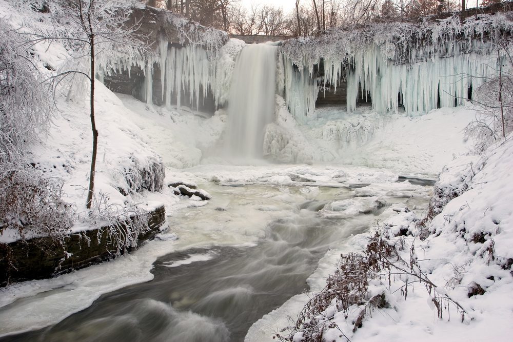 Minnehaha Falls Frozen Waterfalls