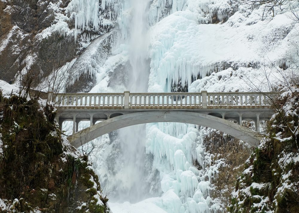 Multnomah Falls Winter Bridge