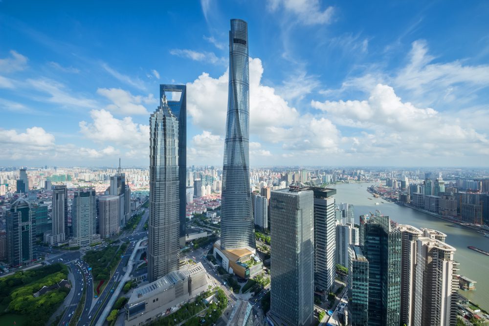 The Shanghai Tower standing high above the rest of Shanghai