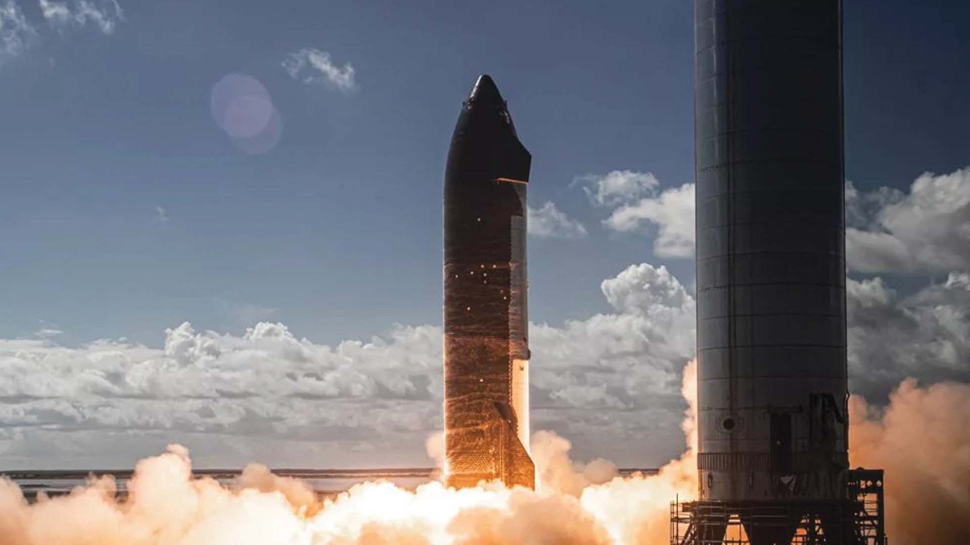 SpaceX rocket taking off into Space