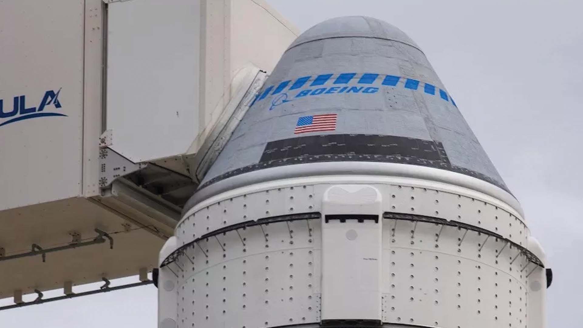 Boeing’s CST-100 Starliner spacecraft sits atop a United Launch Alliance Atlas V rocket