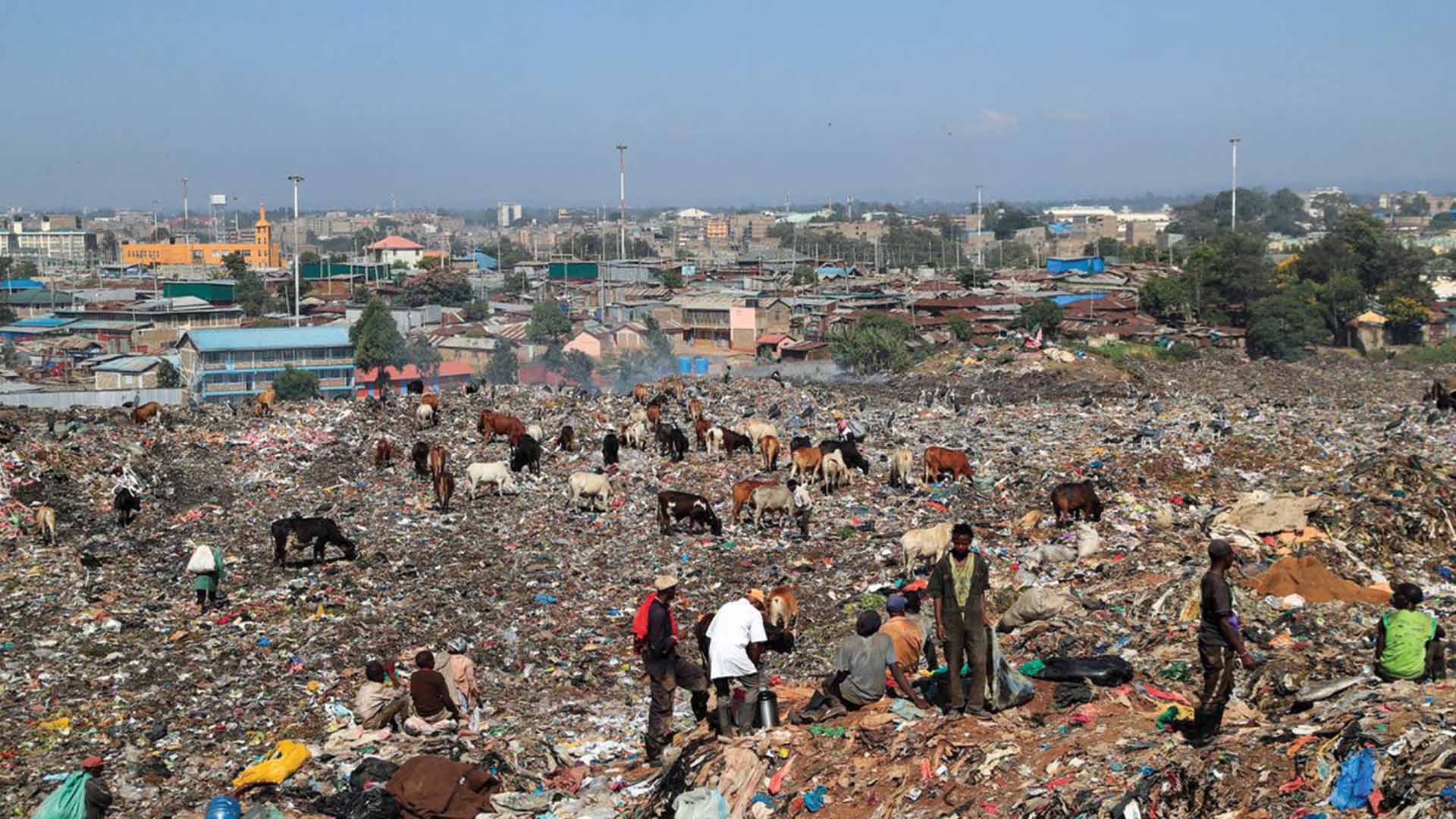 Dandora landfill in Nairobi, Kenya, where much of the waste in the landfill is plastic