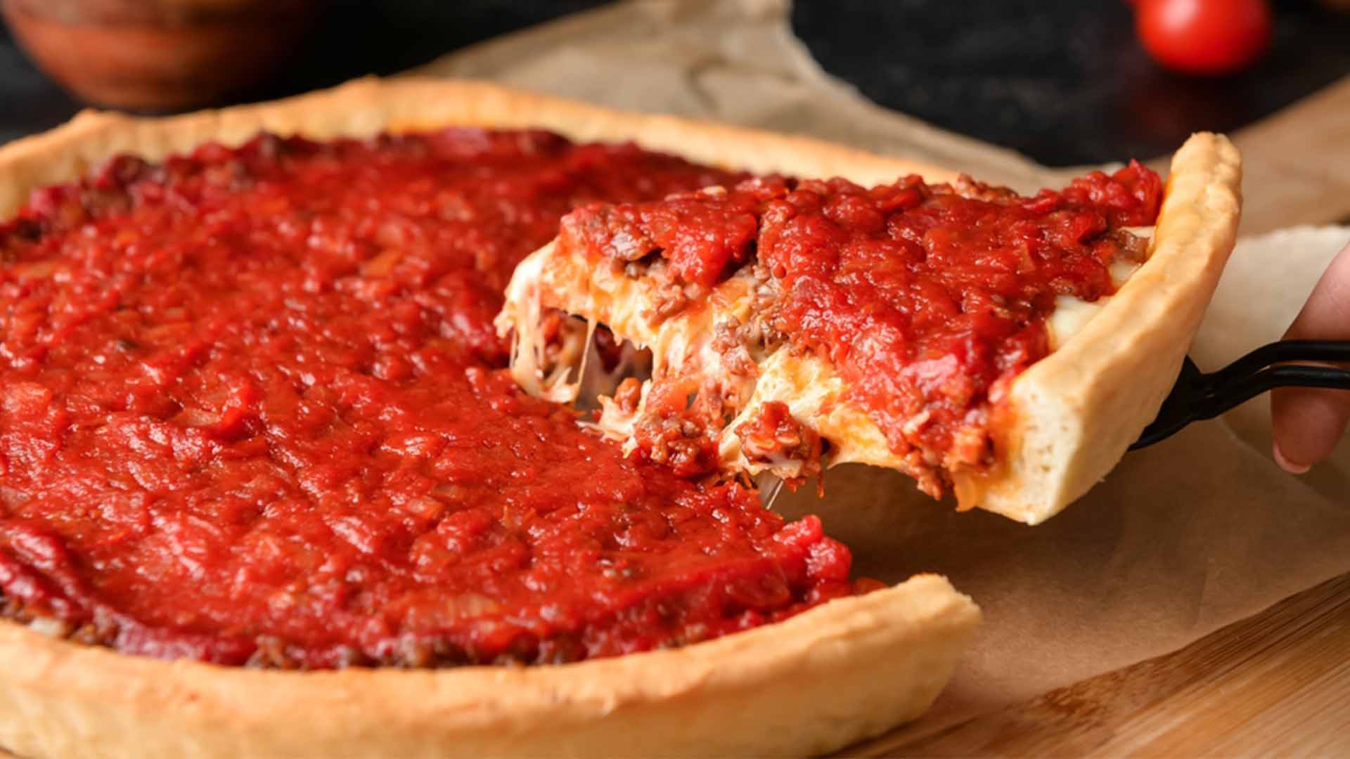 Chicago Food America Deep Dish Pizza