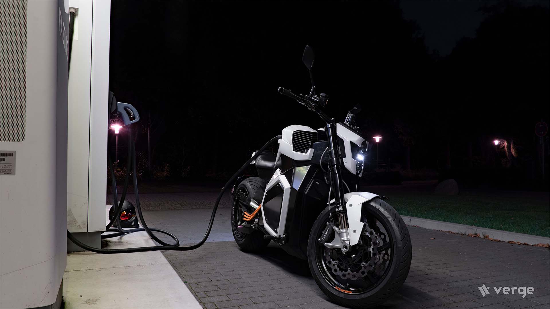 Verge TS electric motorcycle charging