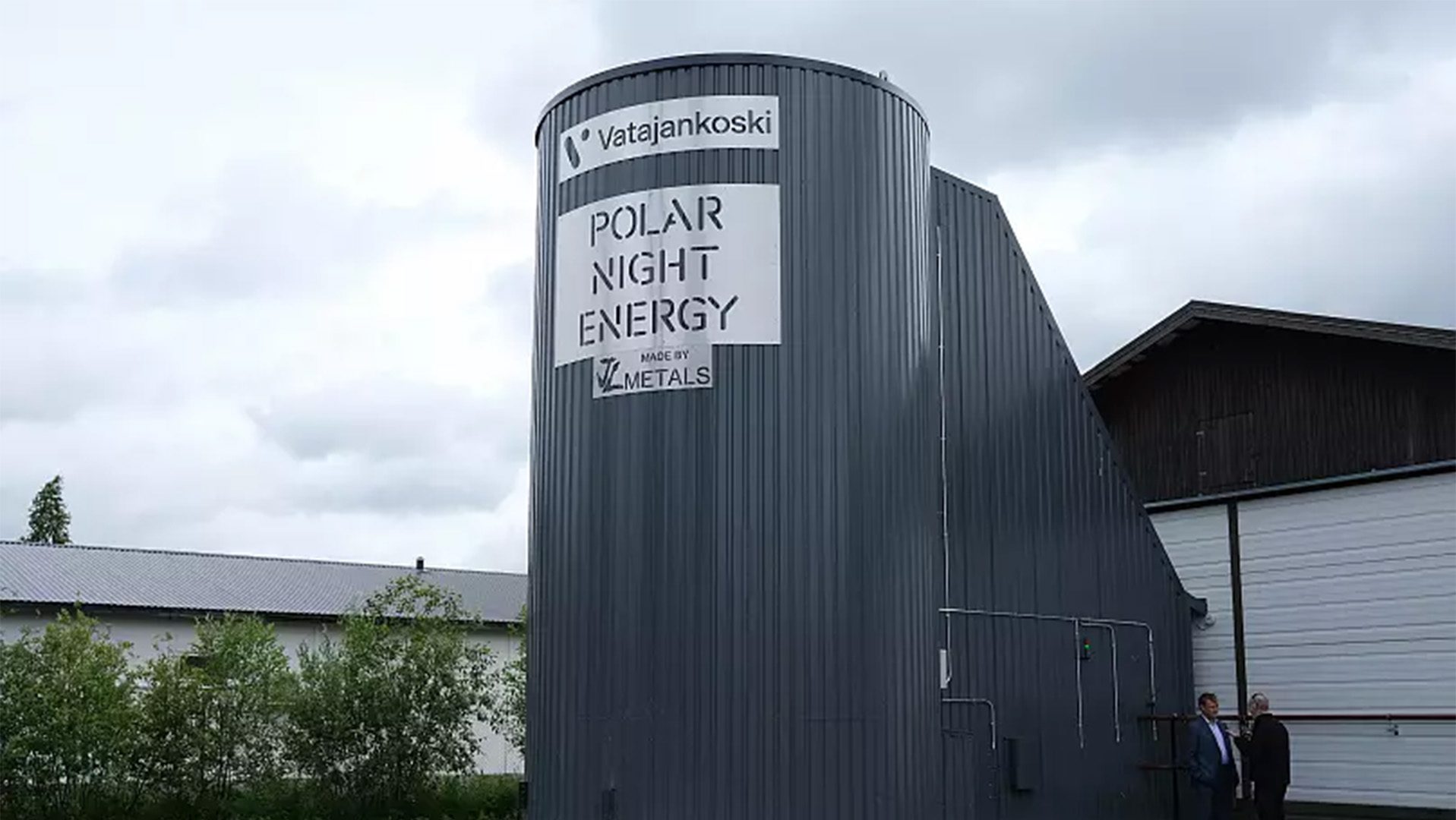 The sand inside the silo can store heat at around 500C for several months; Photo Credit: Polar Night Energy