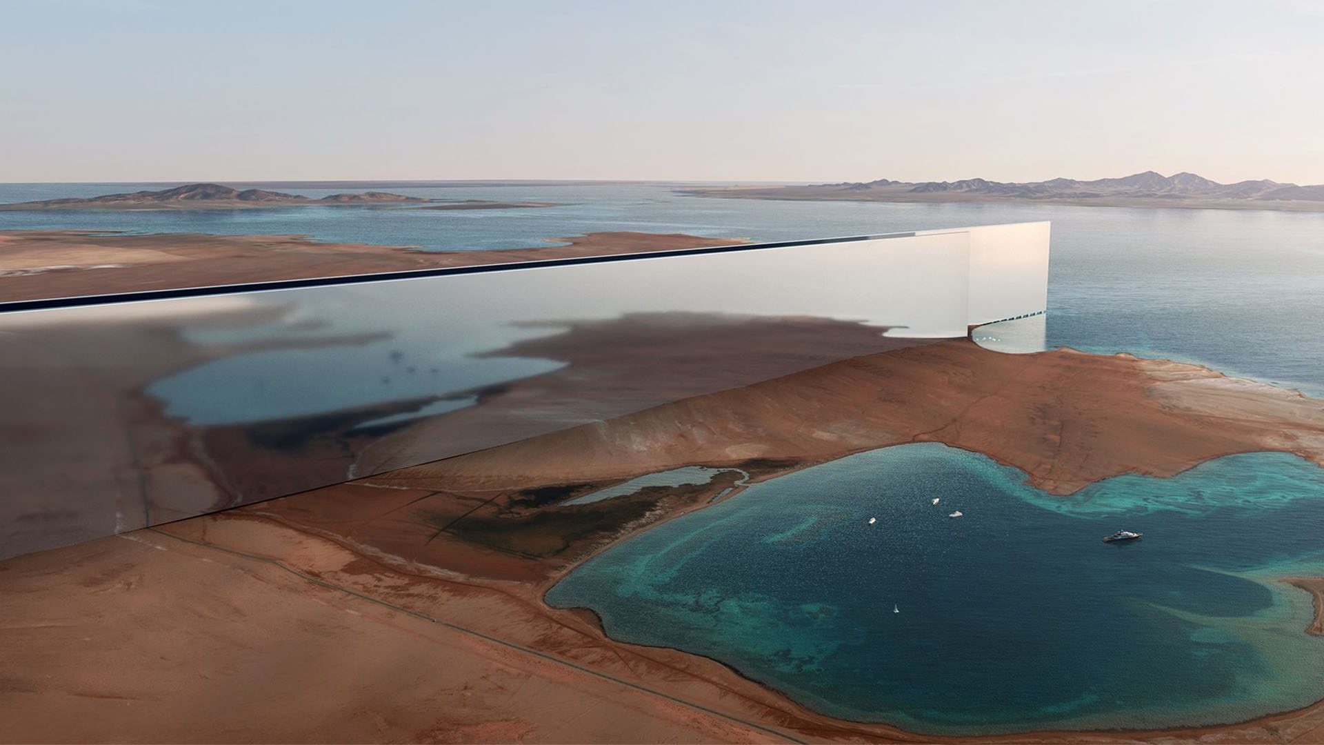 An artists’ rendering shows one end of the structure that would be located on the Gulf of Aqaba; Photo Credit: Wall Street Journal