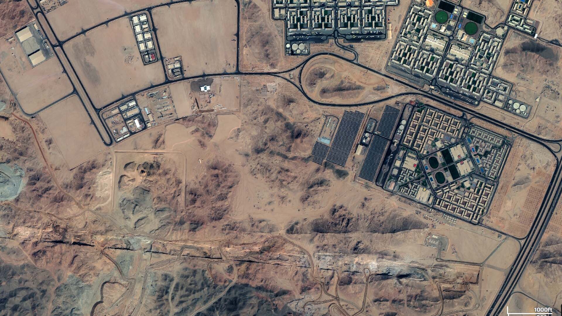 Satellite images of The Mirror Line showing that construction has begun