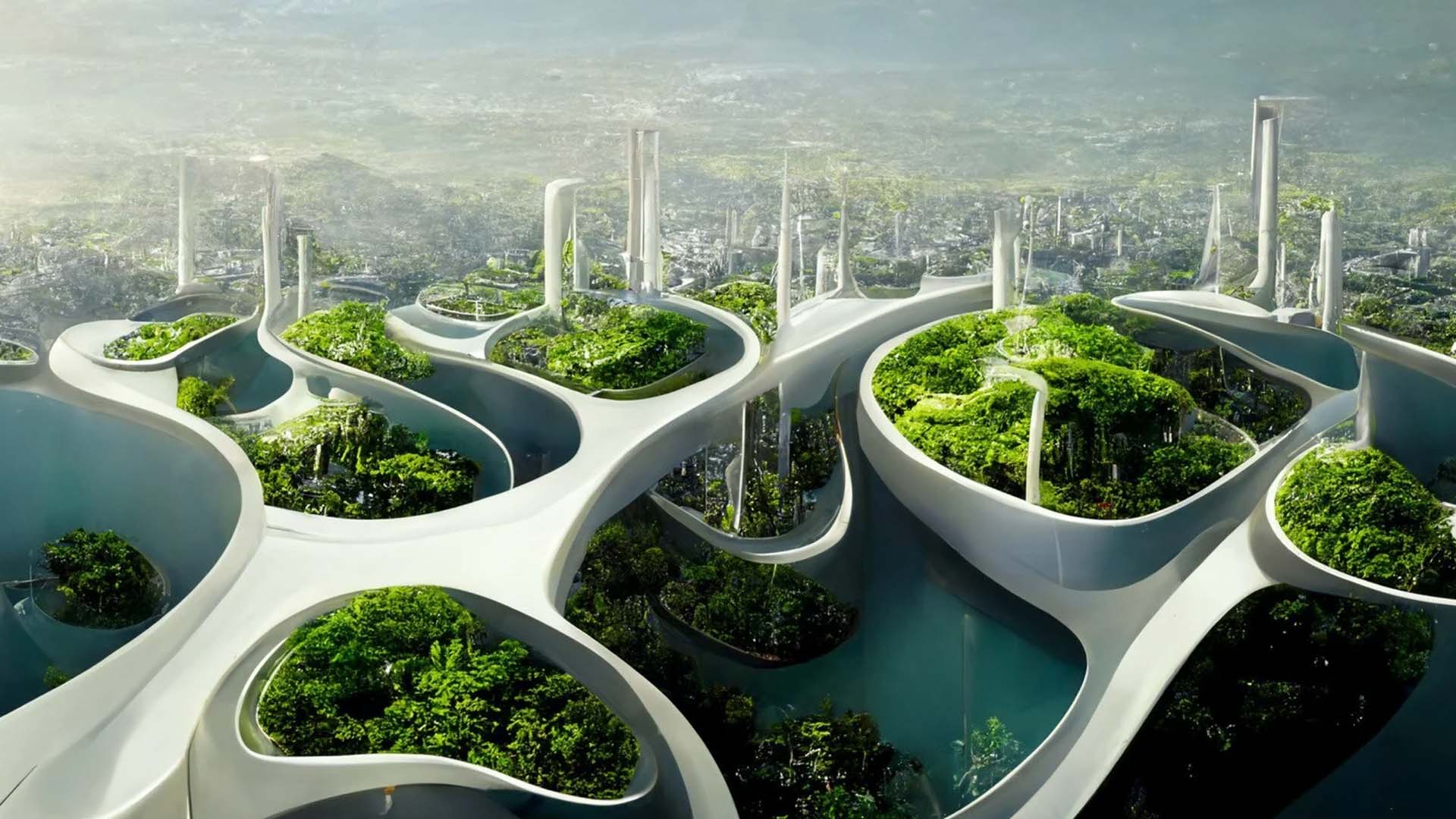 AI interpretation of sustainable cities of the future