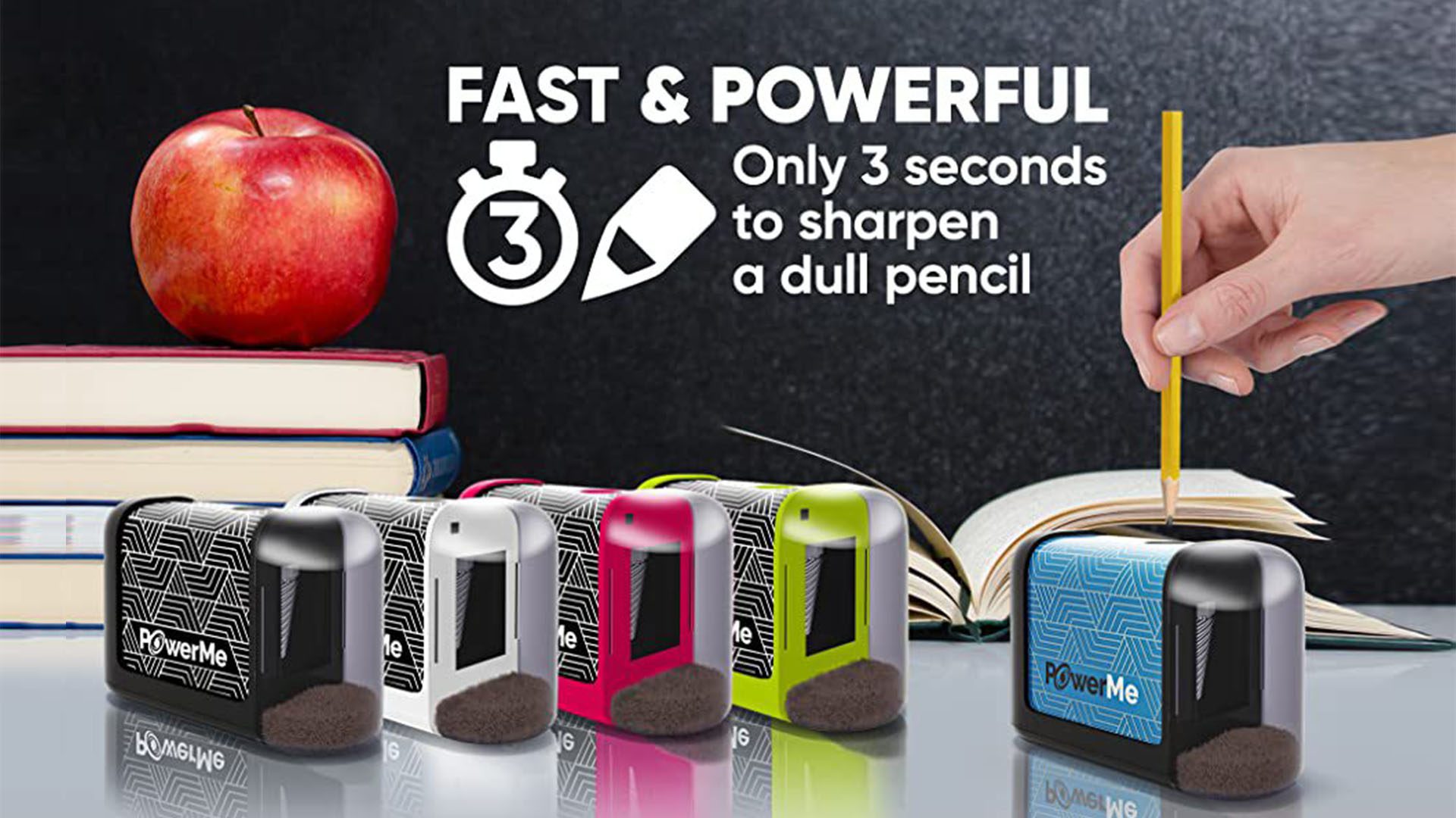 1. PowerMe Electric Pencil Sharpener