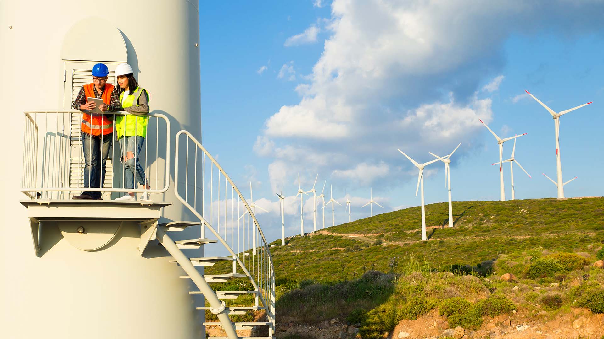 Clean Energy Wind Turbine Technician Workers