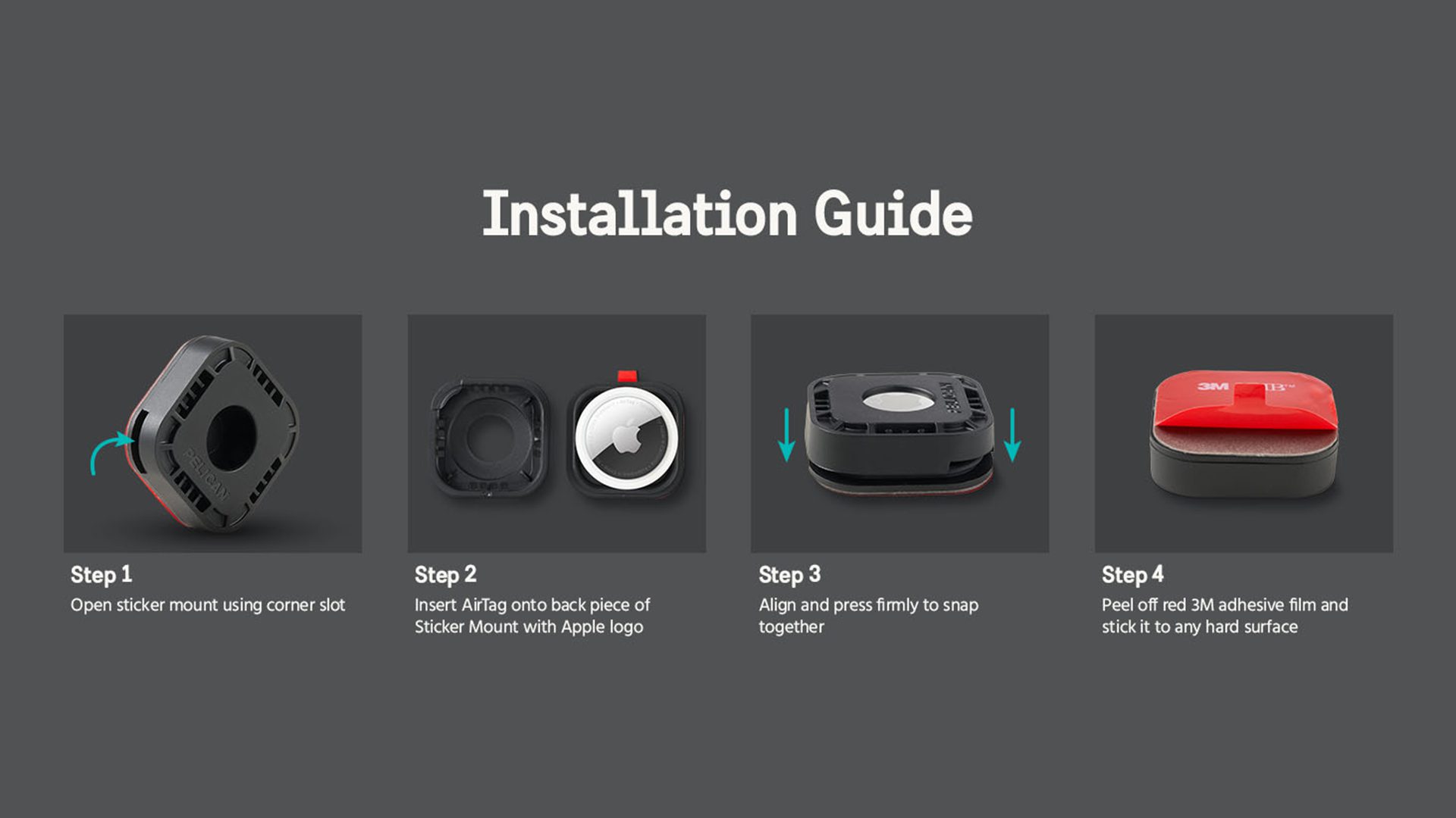 AirTag Pelican Case Holder installation guide using VHB™ tape