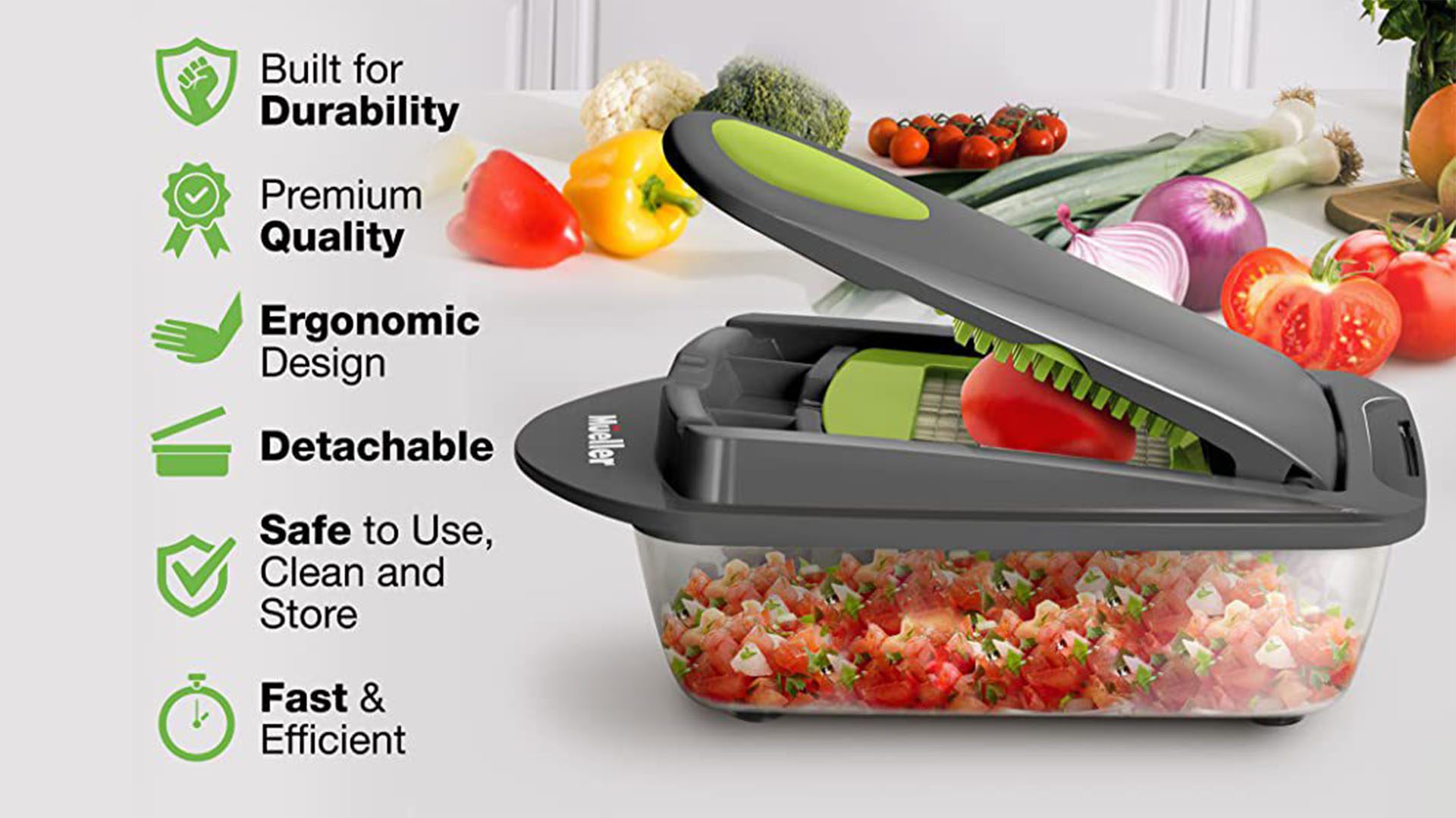 Mueller's 10-in-1 vegetable chopper and slicer