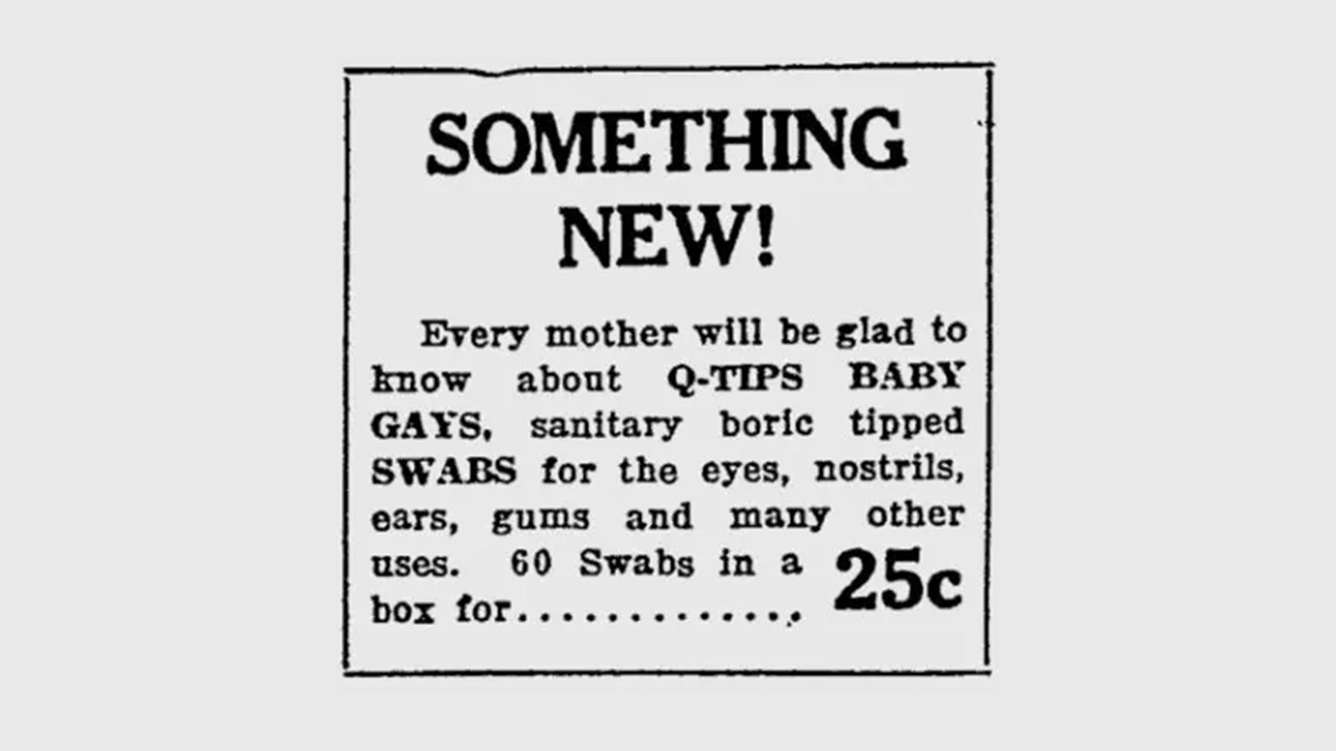 Print advertisement of Q Tips, 1927