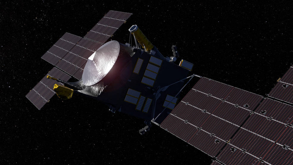 Illustration depiction of NASA's Psyche spacecraft
