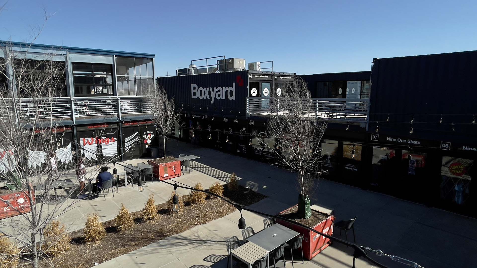 Exterior of The Boxyard Tulsa