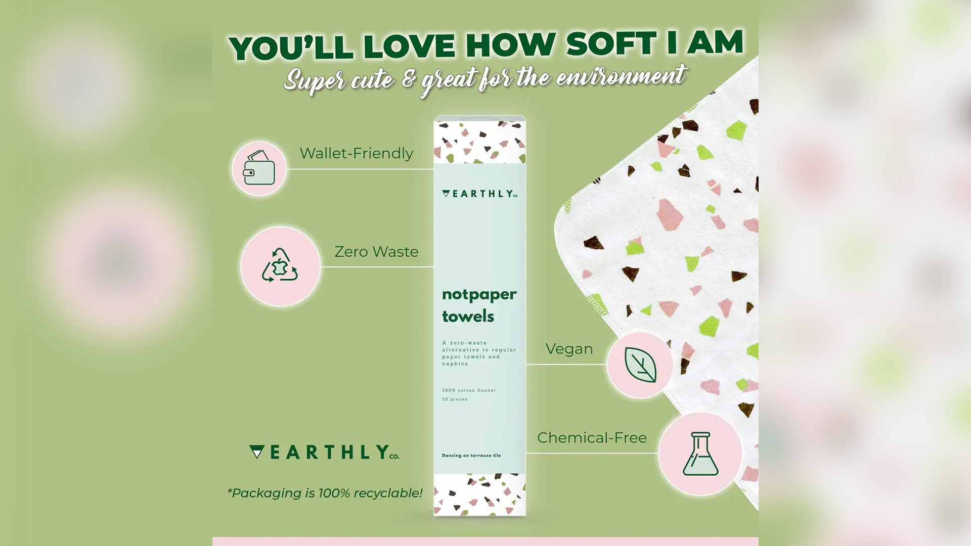 Earthly Co.’s notpaper™ Towels. 