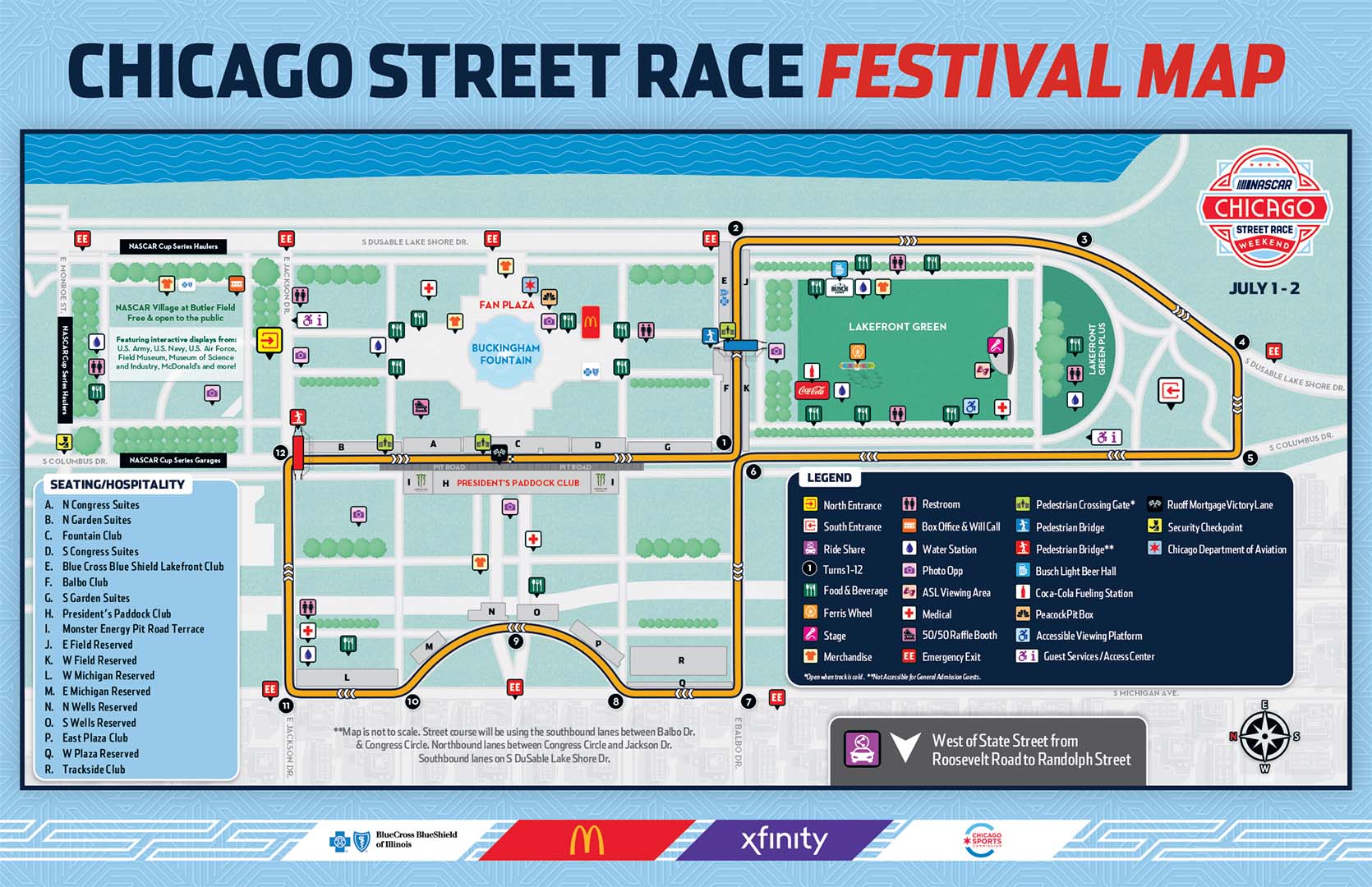 NASCAR Chicago Street Race Festival Map
