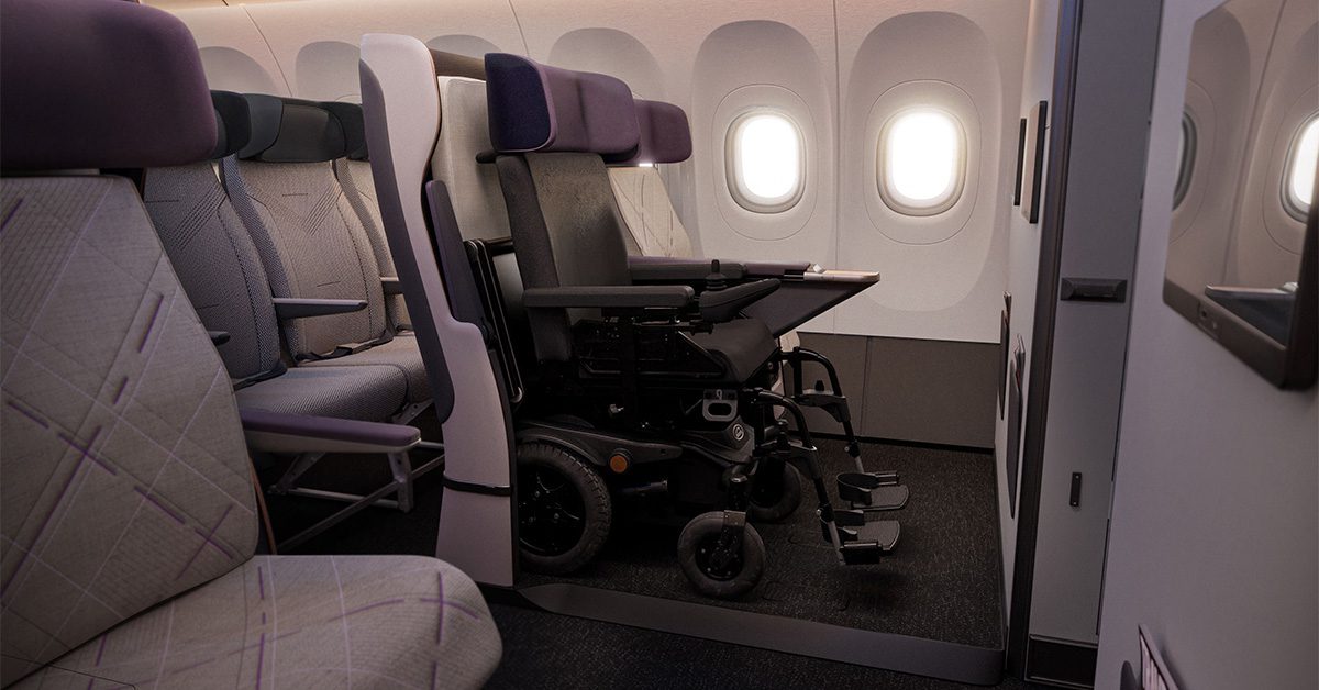 New Airplane Seat prototype for Delta Air Lines for Wheelchair Users