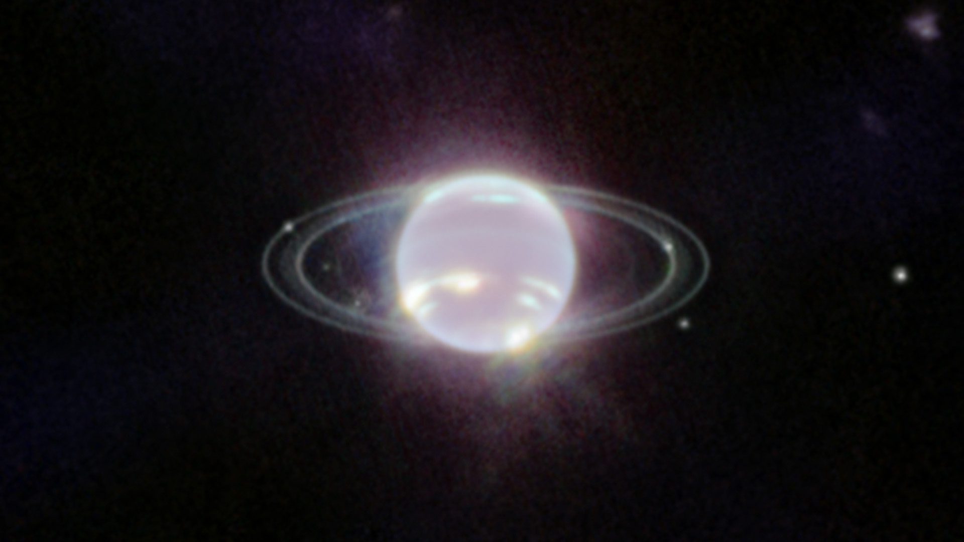Neptune and its rings as captured by the James Webb Space Telescope