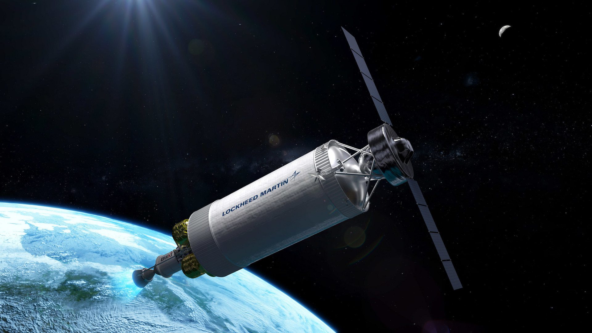 Artist concept of Demonstration for Rocket to Agile Cislunar Operations (DRACO) spacecraft