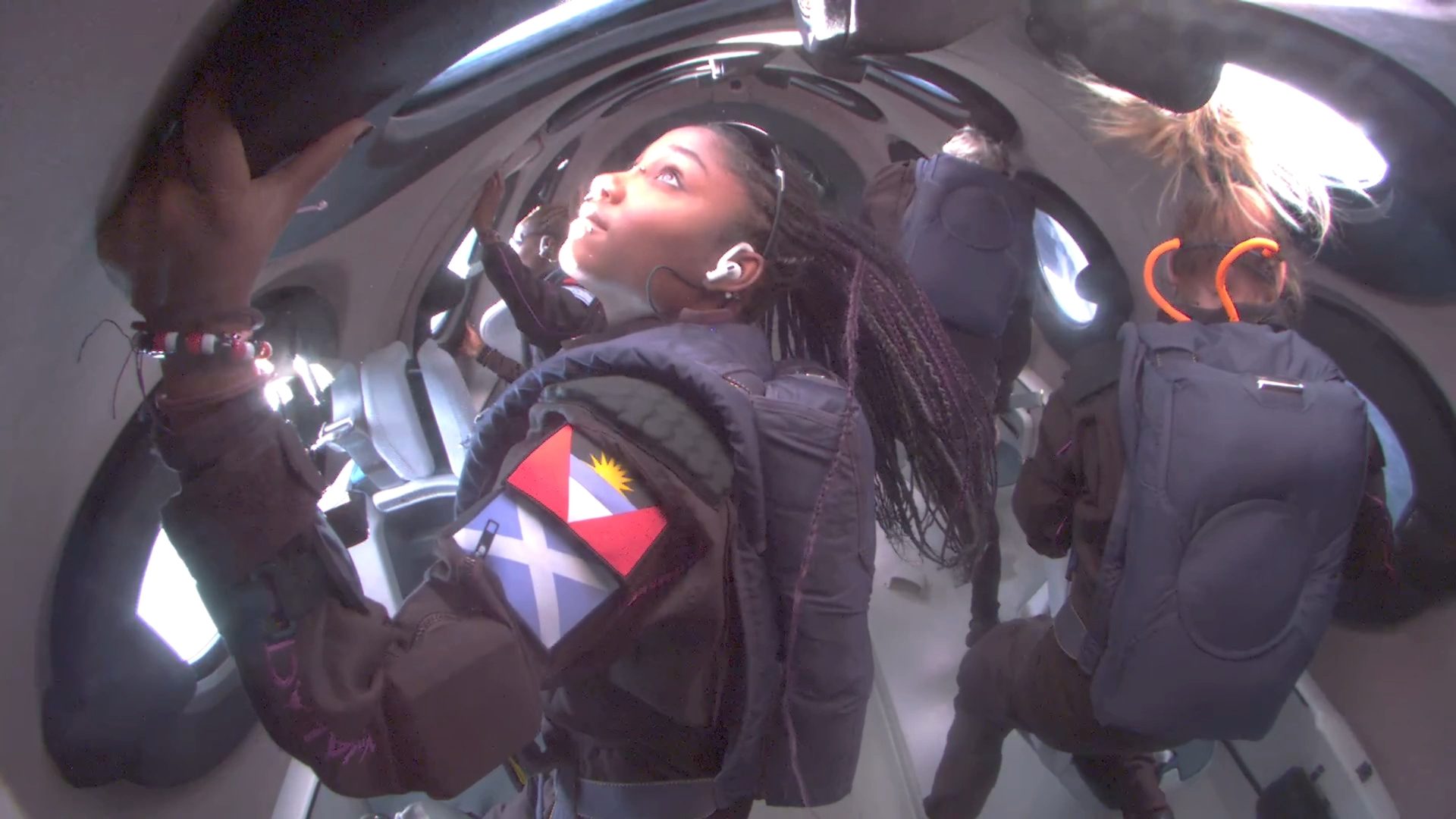 Space tourists on the Virgin Galactic mission flight