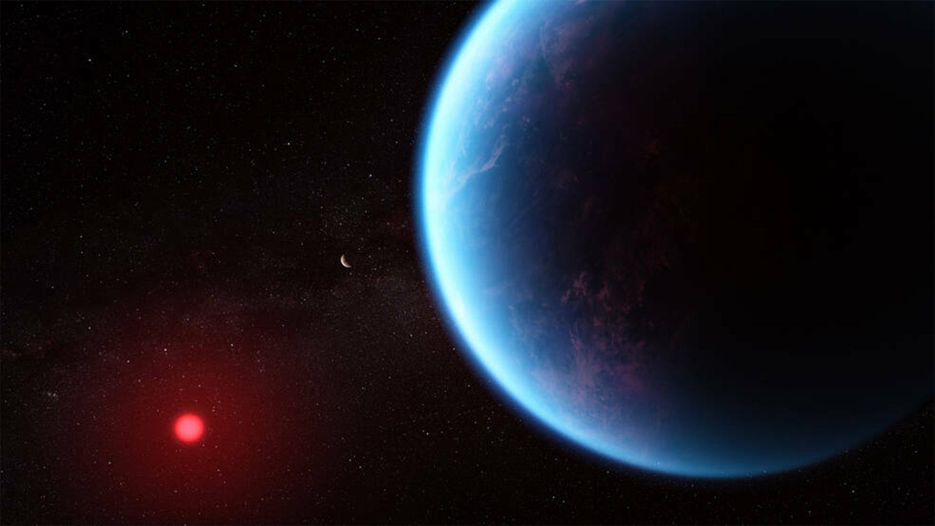Artist Rendering if K2-18 b Exoplanet James Webb Telescope