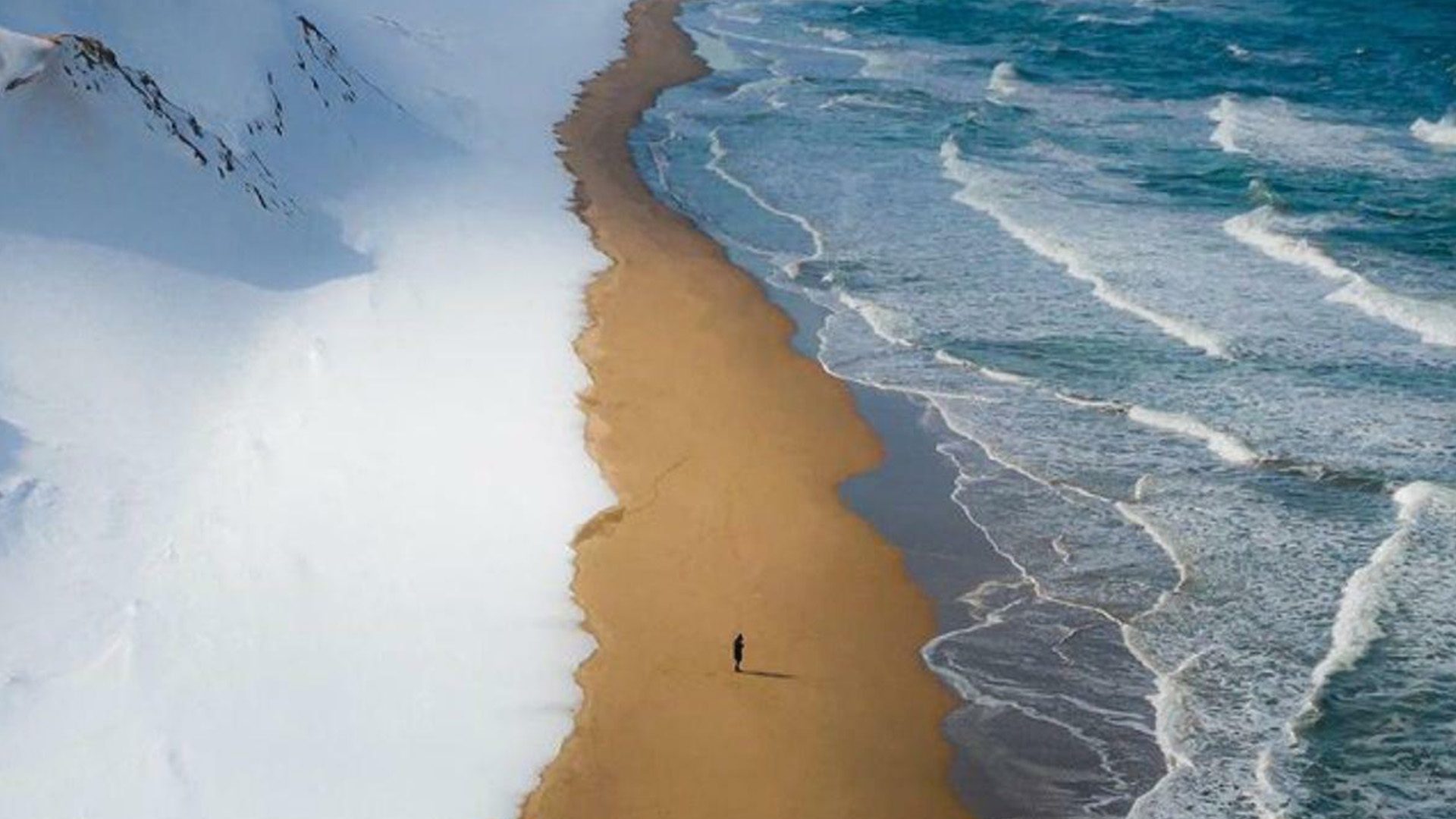 Japan Island Snow and Sand Beach