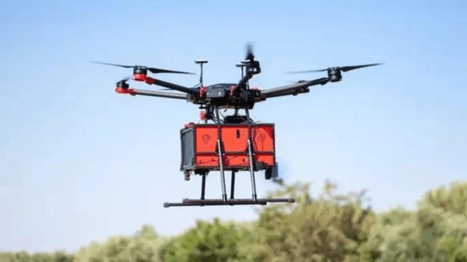 Flytrex drone delivering an item