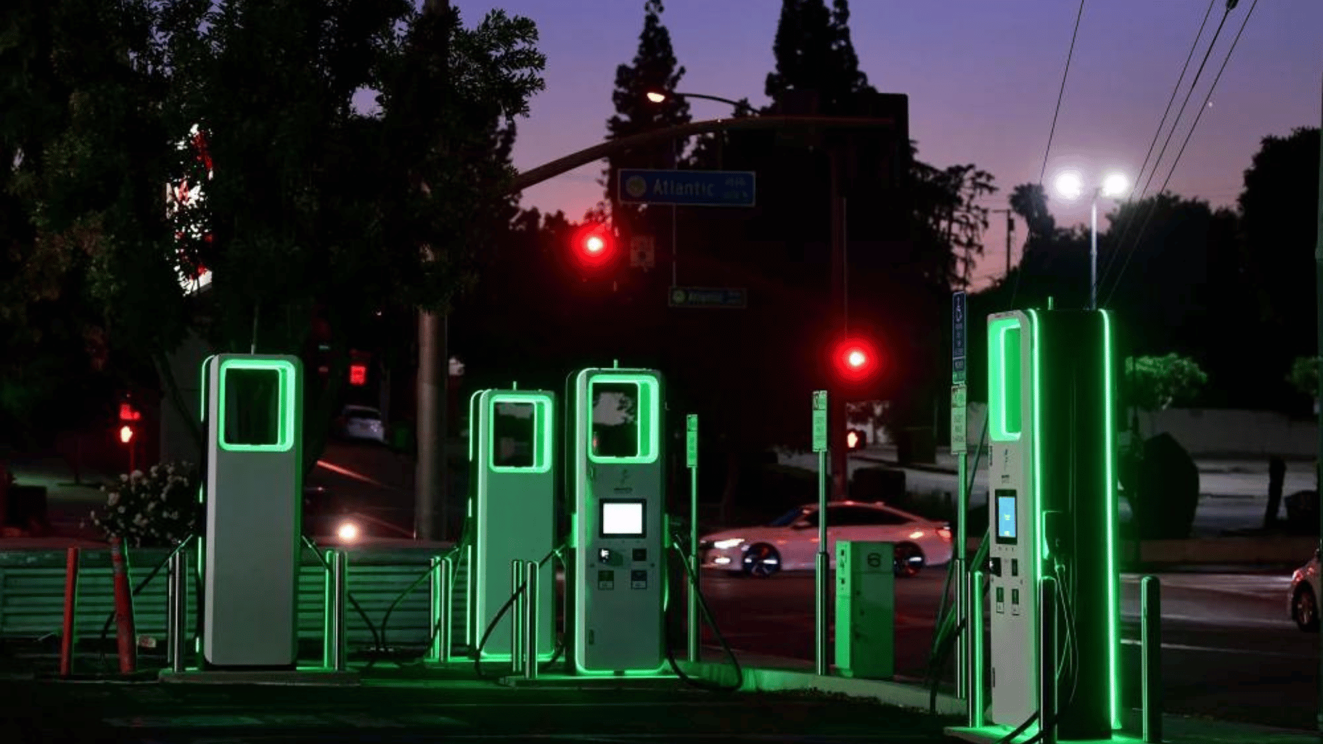An electric vehicle charging station in Monterey Park, CA