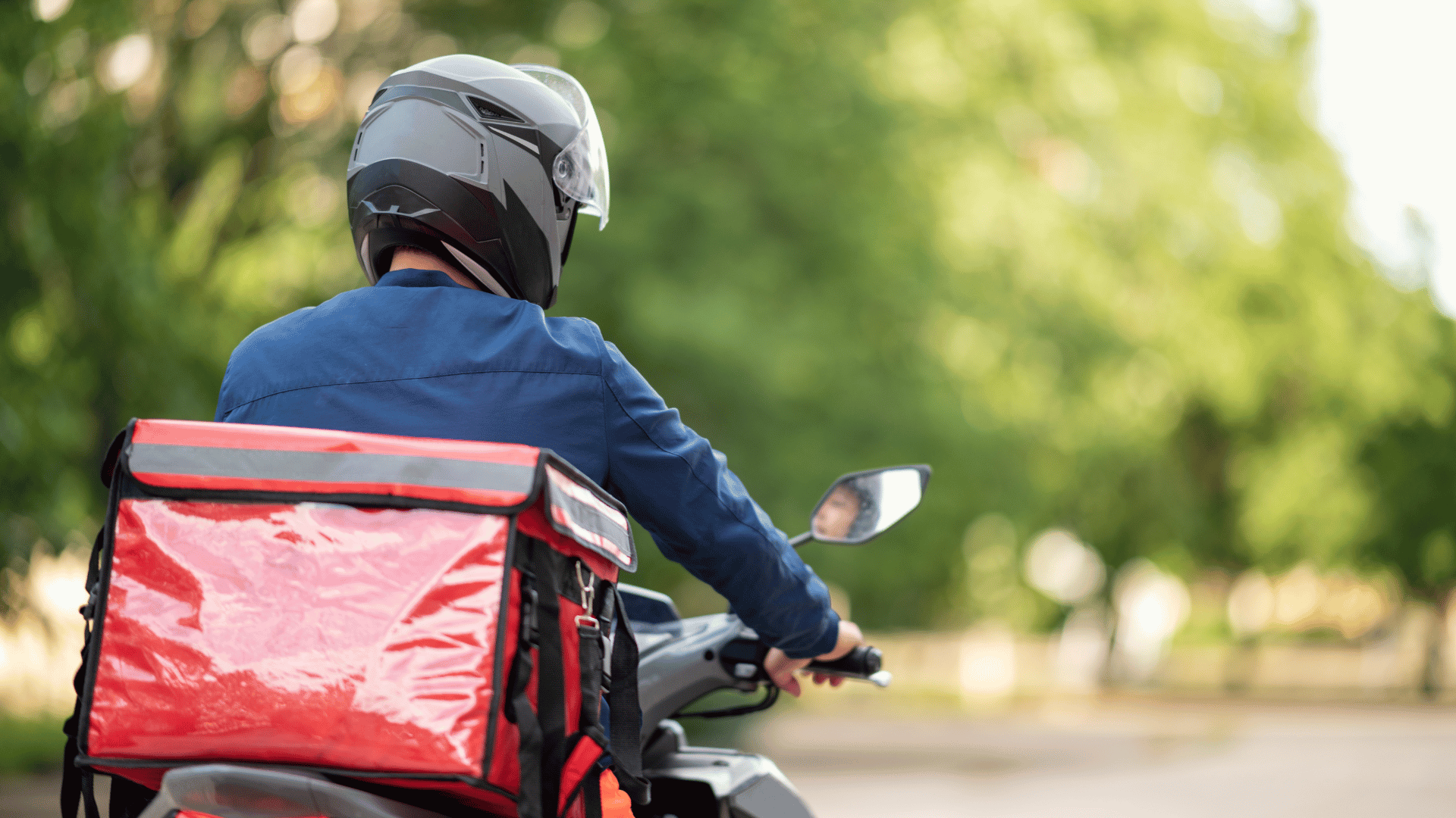 Food delivery person on a bike